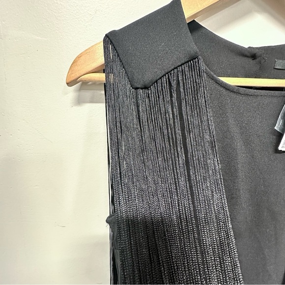 Forever 21 Mini Dress Fringe Size S Black Boho Western Sleeveless cowgirl NWT - Picture 9 of 13